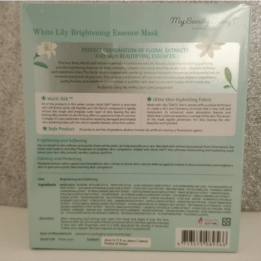 BNIB My Beauty Diary White Lily Brightening Mask Korean Beauty
